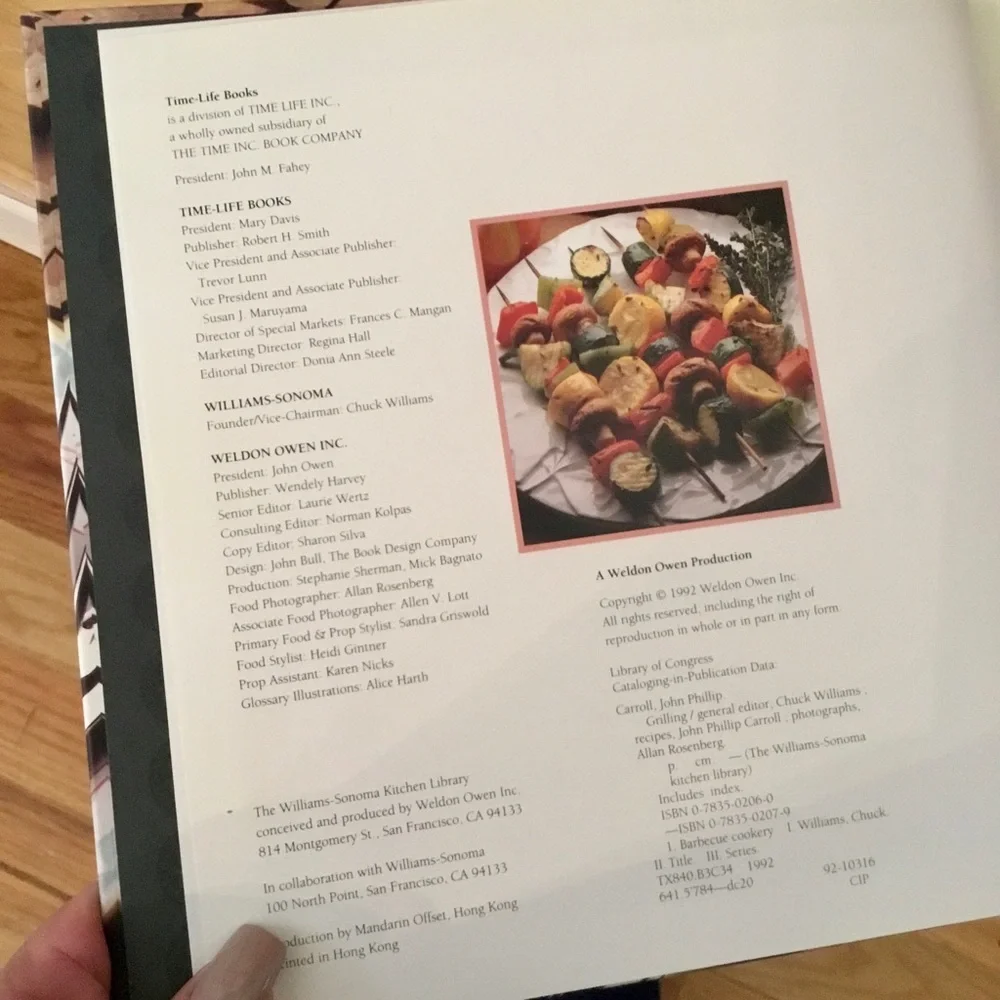 Vintage Cookbook - Grilling - Williams-Sonoma Kitchen Library - 1998 Hardcover
